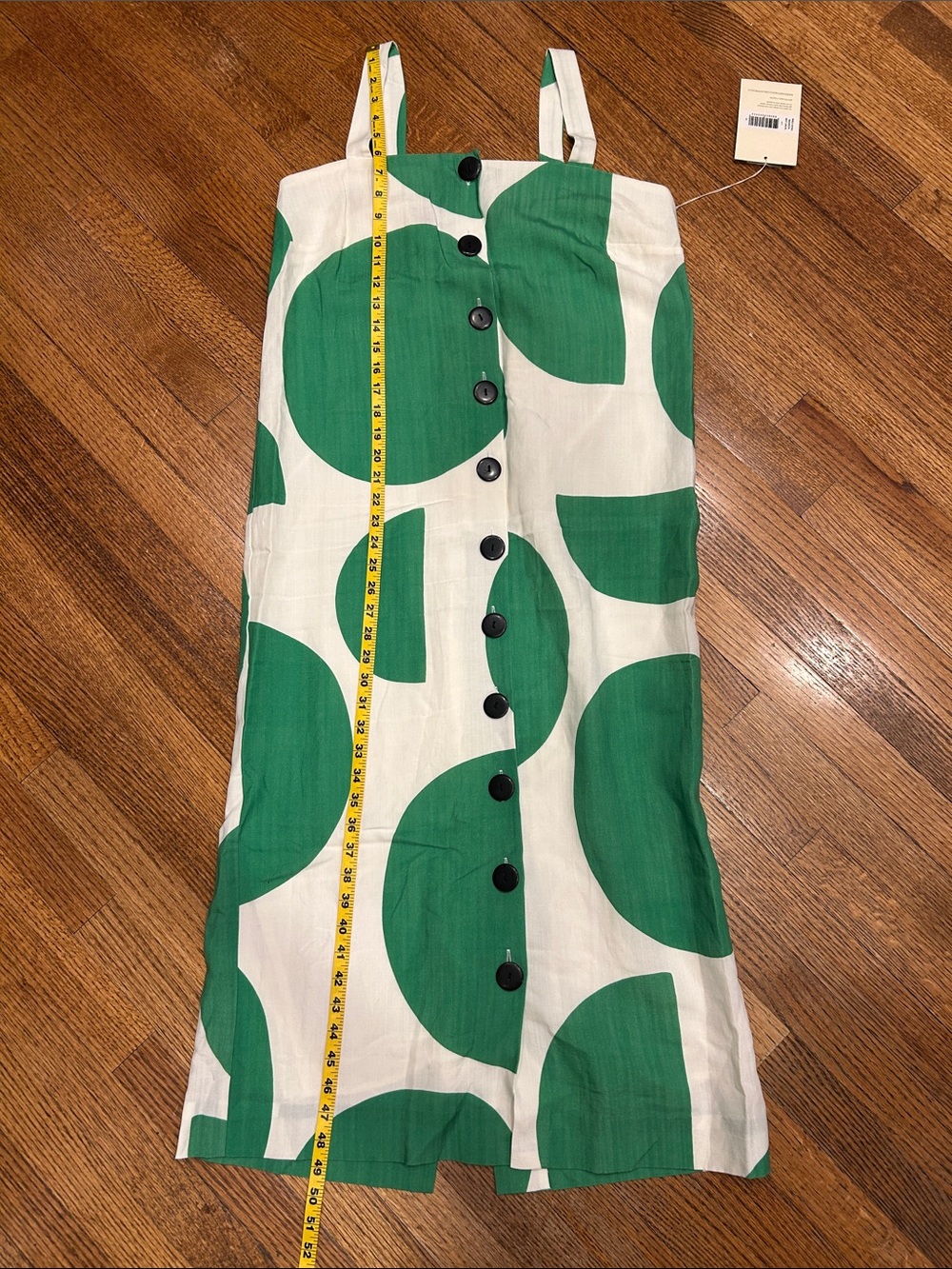 Mara Hoffman Maureen Green & White Geometric Button-Front Dress - M, NWT - Picture 13 of 16